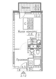 Квартира 26 м², студия - изображение 1