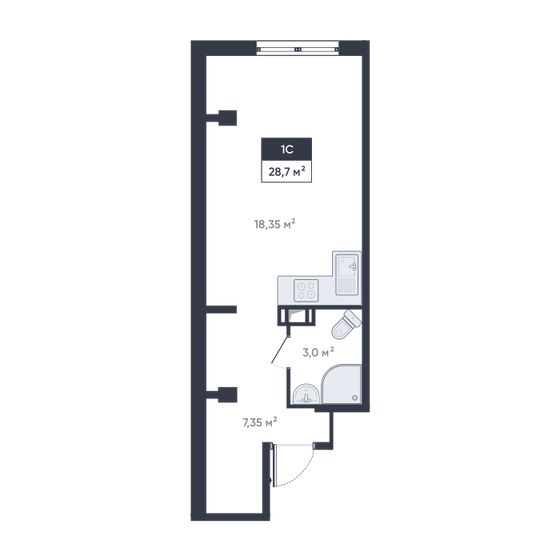 23 м², квартира-студия 4 554 000 ₽ - изображение 17