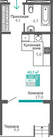 41,6 м², 1-комнатные апартаменты 9 277 000 ₽ - изображение 48
