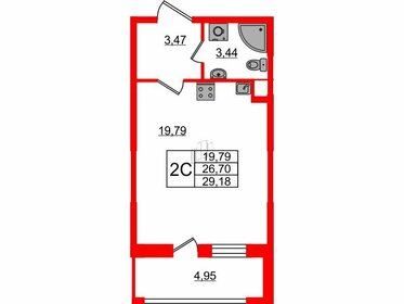 Квартира 26,7 м², студия - изображение 1