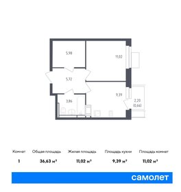 Квартира 36,6 м², 1-комнатная - изображение 1