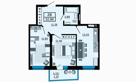 Квартира 51,5 м², 2-комнатная - изображение 5
