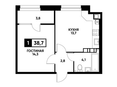 38,4 м², квартира-студия 3 700 000 ₽ - изображение 35