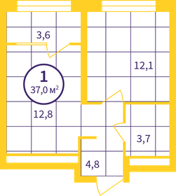 37,7 м², 1-комнатная квартира 5 040 000 ₽ - изображение 33