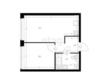 22,4 м², квартира-студия 6 023 001 ₽ - изображение 34