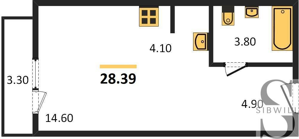 28,4 м², квартира-студия 3 980 000 ₽ - изображение 38