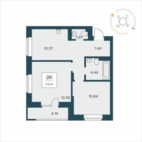 55,3 м², 2-комнатная квартира 7 490 000 ₽ - изображение 27