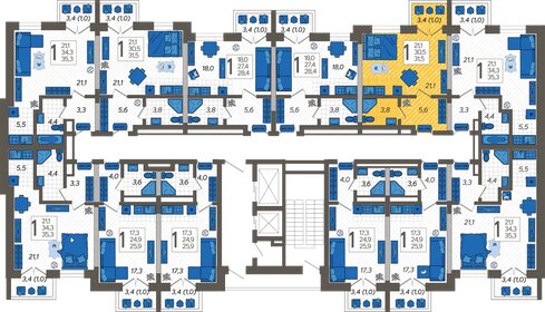 31,5 м², квартира-студия 12 234 600 ₽ - изображение 47