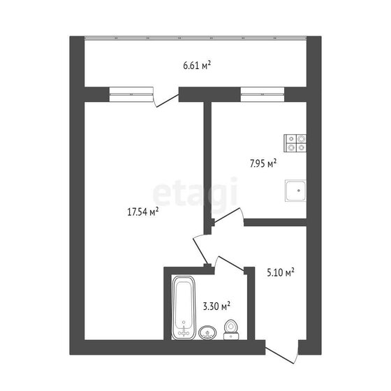 40,5 м², 1-комнатная квартира 4 077 000 ₽ - изображение 1