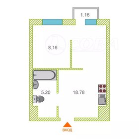 Квартира 32,2 м², 1-комнатная - изображение 1