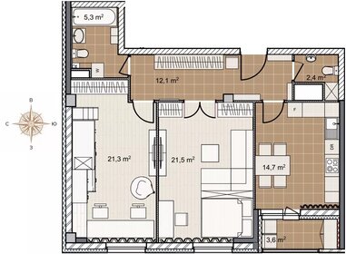 78,4 м², 2-комнатная квартира 16 620 800 ₽ - изображение 30