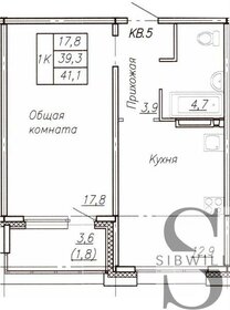 42,1 м², 1-комнатная квартира 4 300 000 ₽ - изображение 49