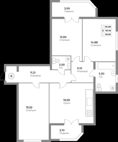 100 м², 3-комнатная квартира 27 600 000 ₽ - изображение 33