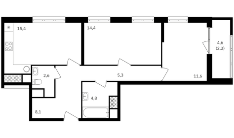 52 м², 2-комнатная квартира 27 390 000 ₽ - изображение 105