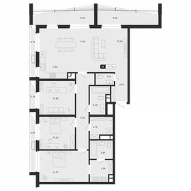Квартира 111,1 м², 5-комнатная - изображение 1