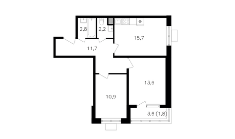 58,1 м², 2-комнатная квартира 21 613 200 ₽ - изображение 65
