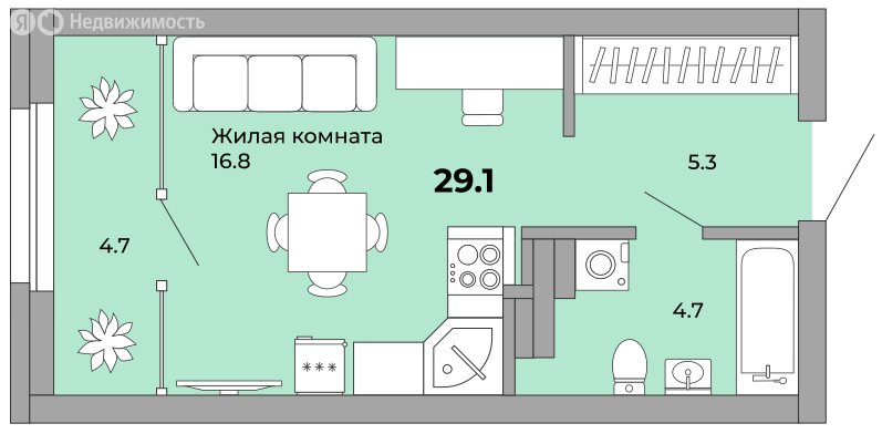 Варианты планировок ЖК «Белая башня» - планировка 9