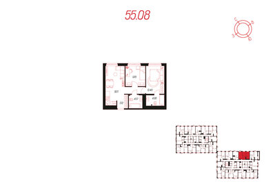 52 м², 2-комнатная квартира 7 000 000 ₽ - изображение 65