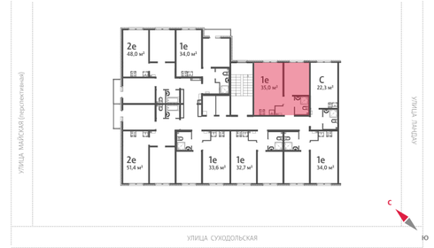 44,8 м², 1-комнатная квартира 3 854 000 ₽ - изображение 11