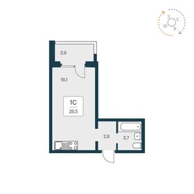 Квартира 28,5 м², студия - изображение 1