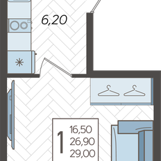 Квартира 29 м², студия - изображение 2