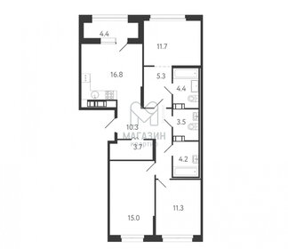 Квартира 88,4 м², 3-комнатная - изображение 1