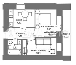 Квартира 40,9 м², 2-комнатная - изображение 1