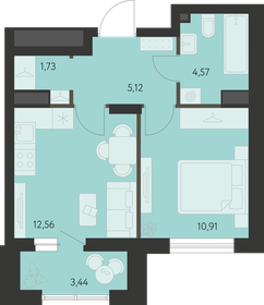 Квартира 36,6 м², 1-комнатная - изображение 1