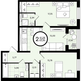 63,3 м², 2-комнатная квартира 7 317 660 ₽ - изображение 22