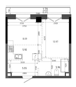 24,5 м², 1-комнатная квартира 9 553 476 ₽ - изображение 28