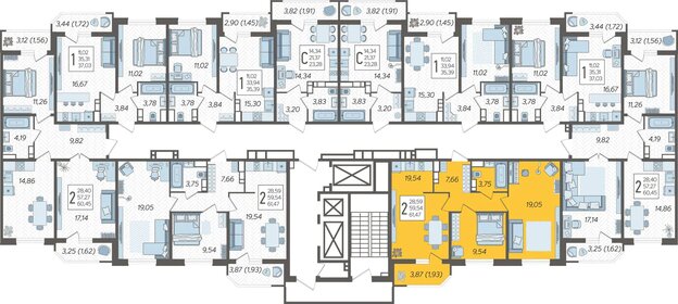 62 м², 2-комнатная квартира 5 490 000 ₽ - изображение 67