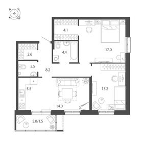 70 м², 3-комнатная квартира 9 900 000 ₽ - изображение 49