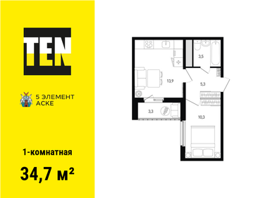 32,4 м², 1-комнатная квартира 3 842 640 ₽ - изображение 13