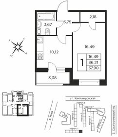 Квартира 36,2 м², 1-комнатная - изображение 1