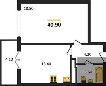 41 м², 1-комнатная квартира 4 040 000 ₽ - изображение 66