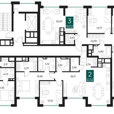 Квартира 73,7 м², 3-комнатная - изображение 2