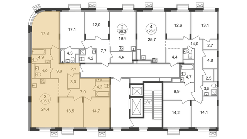 105,6 м², 3-комнатная квартира 23 461 650 ₽ - изображение 51