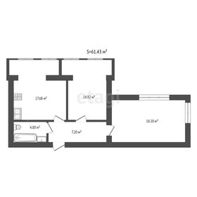 Квартира 61,4 м², 2-комнатная - изображение 1