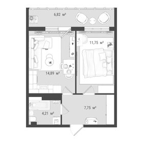 Квартира 45,4 м², 2-комнатная - изображение 1