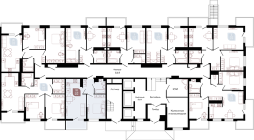 41,5 м², 1-комнатная квартира 6 270 650 ₽ - изображение 76