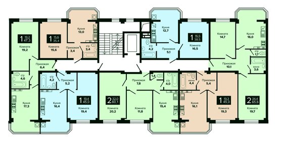 40 м², 1-комнатная квартира 15 000 000 ₽ - изображение 61