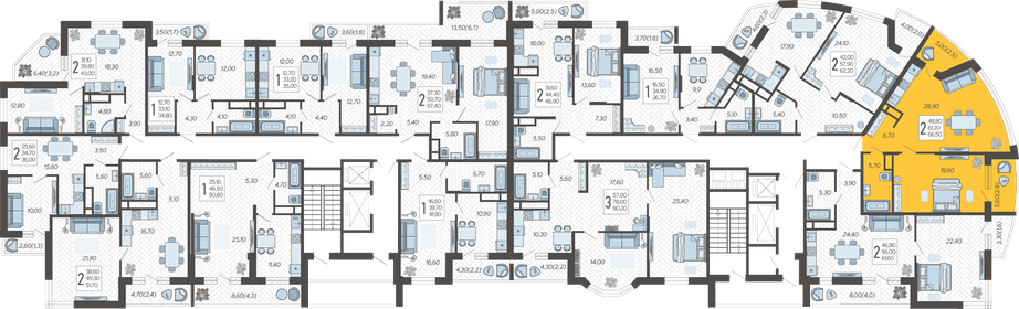 70 м², 2-комнатная квартира 6 200 000 ₽ - изображение 91