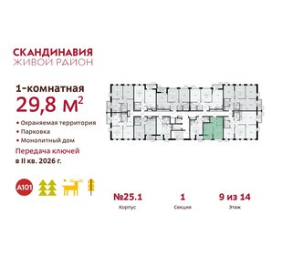 23,4 м², 1-комнатная квартира 7 500 000 ₽ - изображение 128