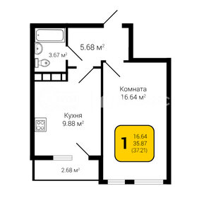 36 м², 1-комнатная квартира 4 966 620 ₽ - изображение 8