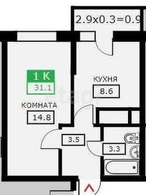 Квартира 32,1 м², 1-комнатная - изображение 2