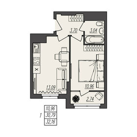 32,2 м², 1-комнатная квартира 5 306 400 ₽ - изображение 1
