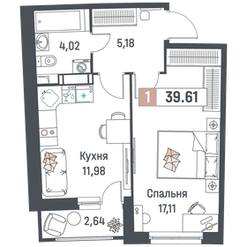 40 м², 1-комнатная квартира 5 500 000 ₽ - изображение 110