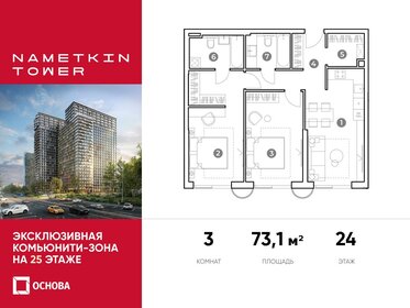 73,1 м², 3-комнатная квартира 25 000 000 ₽ - изображение 72