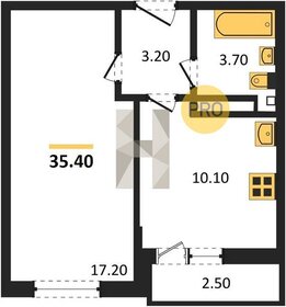 Квартира 35,4 м², 1-комнатная - изображение 1