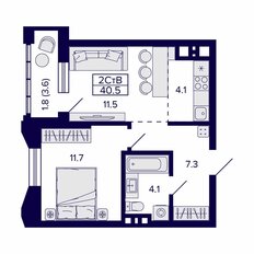 Квартира 40,5 м², 2-комнатная - изображение 2